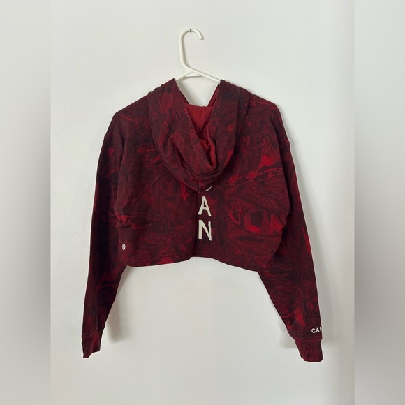 Lululemon Team Canada All Yours Cropped Hoodie COC Logo Maple Dark Red Multi - Picture 9 of 13